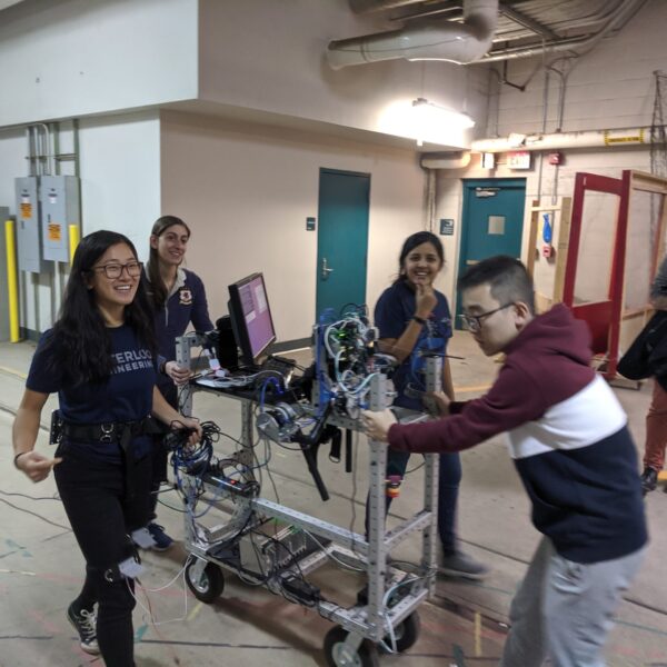 Exoskeleton anyone? One of the most impressive team, Team Soteria: From right: Boshen Niu, Rupika Nilakant, Aubrey Kalashian and Angela Chao. Sachin was also in this group. On the background, our own and only Jorge.